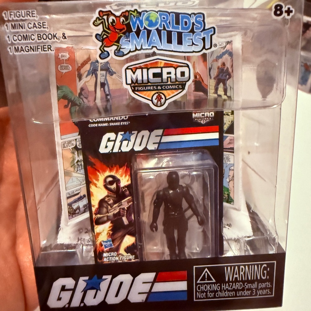 World's Smallest G.I. Joe Snake Eyes Micro Figure Kids OS Black New Comic Set